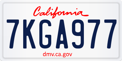 CA license plate 7KGA977