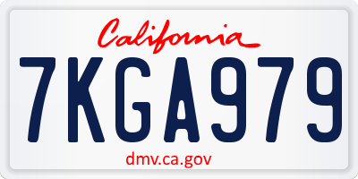 CA license plate 7KGA979