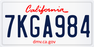 CA license plate 7KGA984
