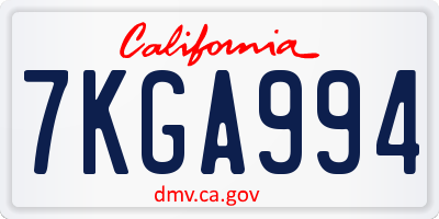 CA license plate 7KGA994