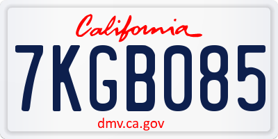 CA license plate 7KGB085