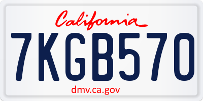 CA license plate 7KGB570