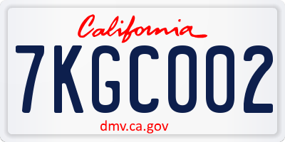 CA license plate 7KGC002