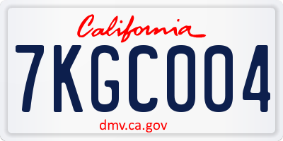 CA license plate 7KGC004