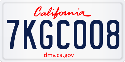CA license plate 7KGC008