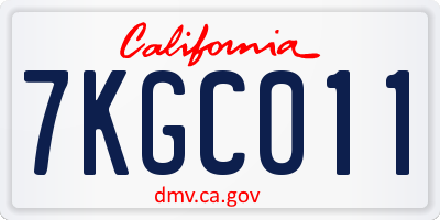 CA license plate 7KGC011