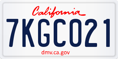 CA license plate 7KGC021