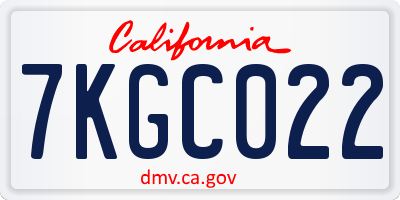 CA license plate 7KGC022