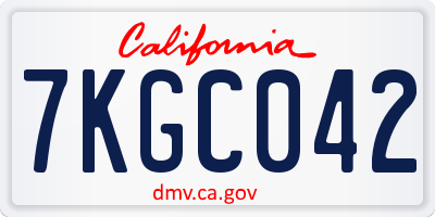 CA license plate 7KGC042