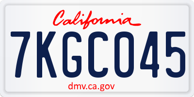CA license plate 7KGC045