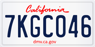 CA license plate 7KGC046