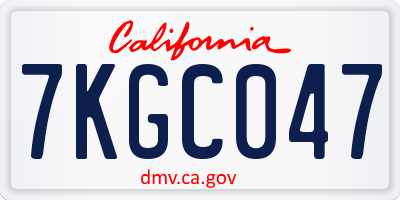 CA license plate 7KGC047