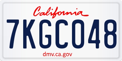 CA license plate 7KGC048