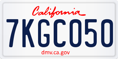 CA license plate 7KGC050