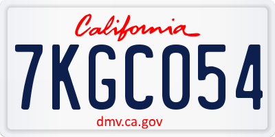CA license plate 7KGC054