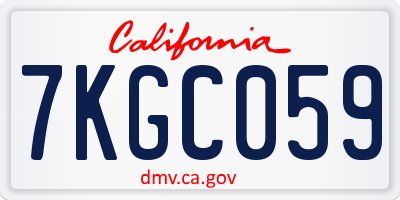 CA license plate 7KGC059