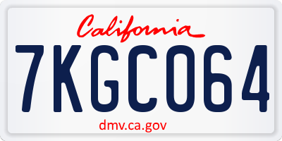 CA license plate 7KGC064