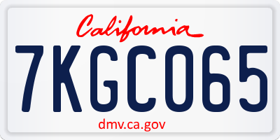 CA license plate 7KGC065
