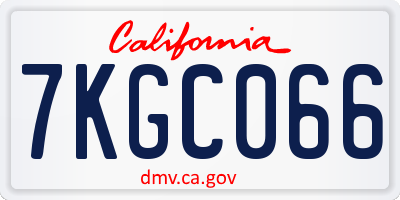 CA license plate 7KGC066