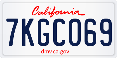 CA license plate 7KGC069