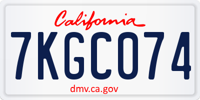 CA license plate 7KGC074