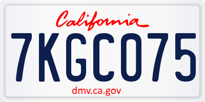 CA license plate 7KGC075