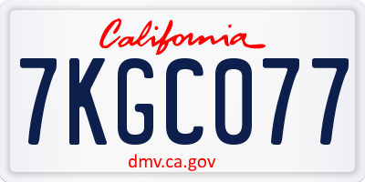 CA license plate 7KGC077