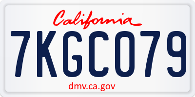 CA license plate 7KGC079