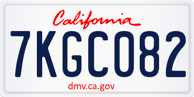 CA license plate 7KGC082