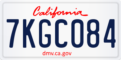 CA license plate 7KGC084