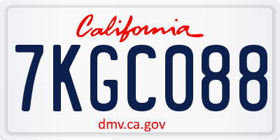 CA license plate 7KGC088