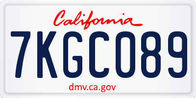 CA license plate 7KGC089