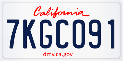 CA license plate 7KGC091