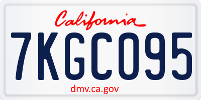 CA license plate 7KGC095