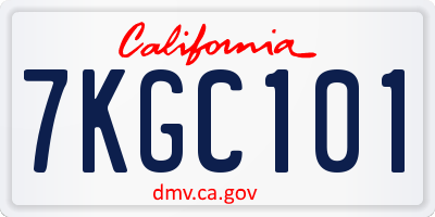 CA license plate 7KGC101