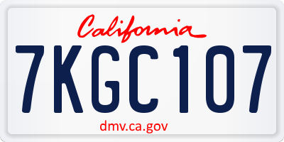 CA license plate 7KGC107