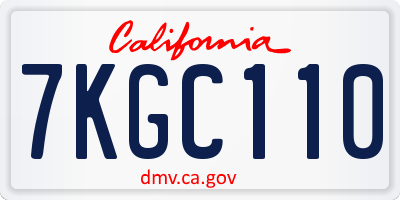 CA license plate 7KGC110
