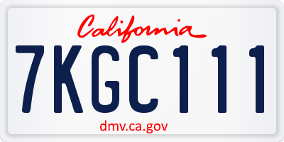 CA license plate 7KGC111