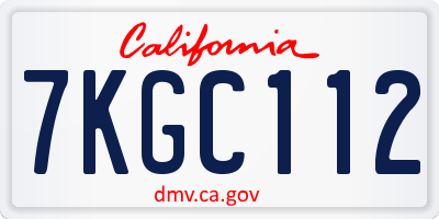 CA license plate 7KGC112