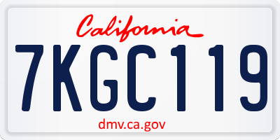 CA license plate 7KGC119