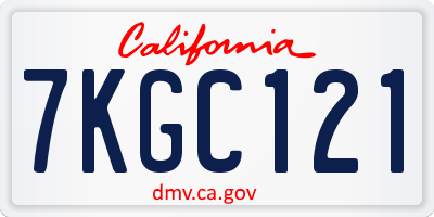 CA license plate 7KGC121