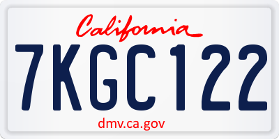 CA license plate 7KGC122