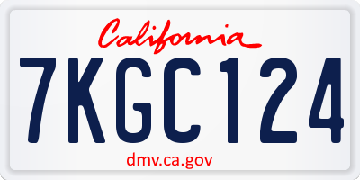 CA license plate 7KGC124