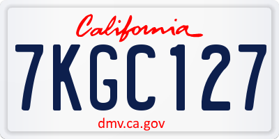 CA license plate 7KGC127