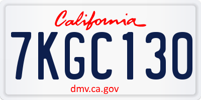 CA license plate 7KGC130