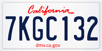 CA license plate 7KGC132