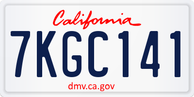CA license plate 7KGC141