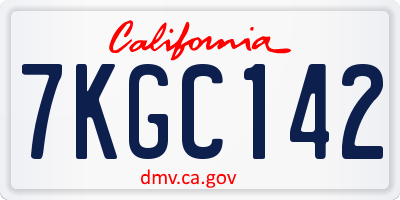 CA license plate 7KGC142