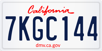 CA license plate 7KGC144