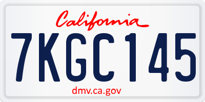 CA license plate 7KGC145